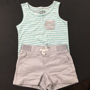 Toddler girls tank top and shorts set bundle